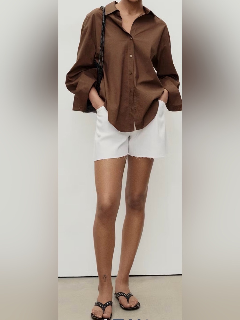 Mango High Waist White Shorts